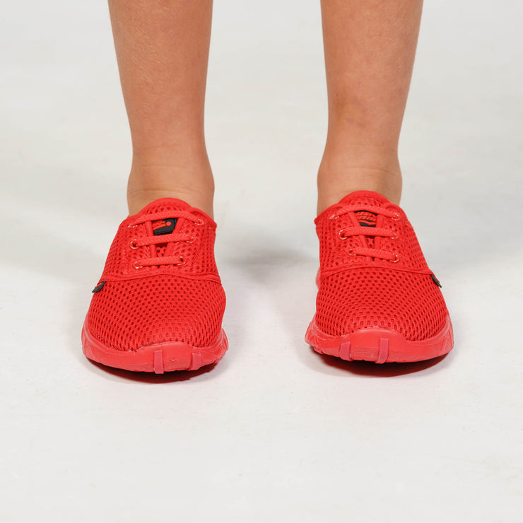 Girls Aqua Sneakers Red