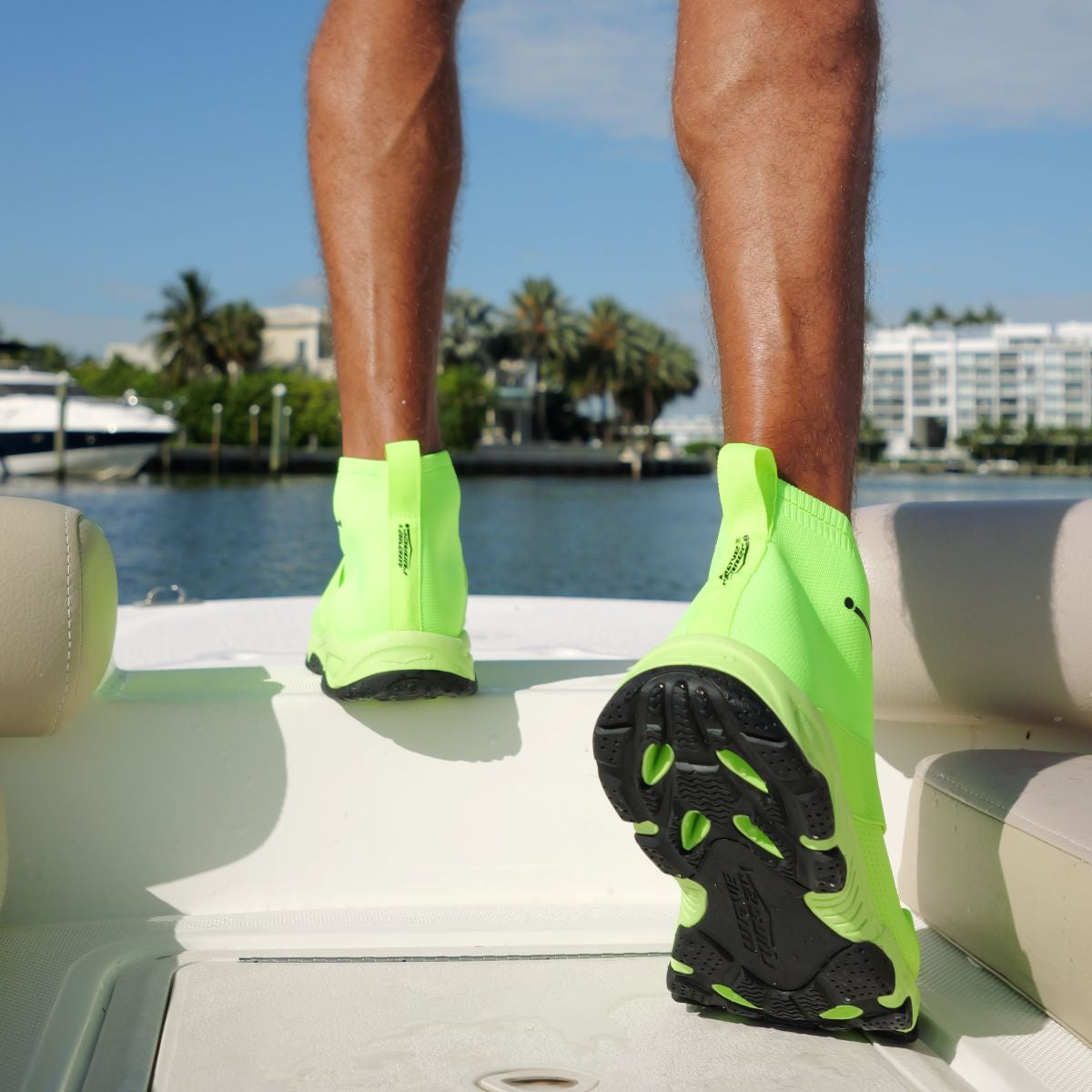 Men s High Top Sport Neon Yellow Wave Runner Sport