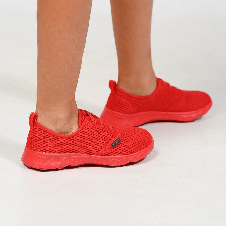 Girls Aqua Sneakers Red