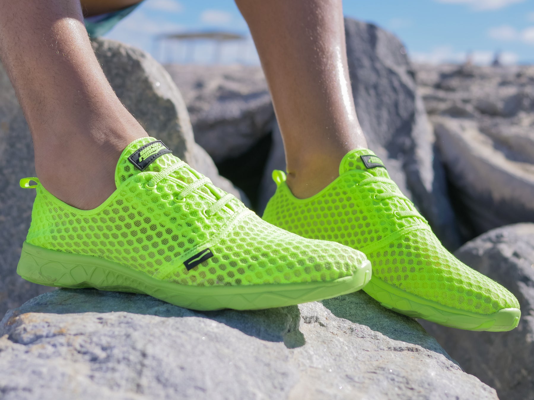 Men's Aqua Sneaker Neon Yellow – Wave Runner Sport