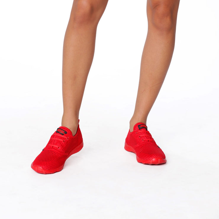 Ladies Aqua Sneaker Coral Red